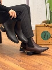 Dekas 700 Kadın Topuk Detay Kalın Topuk Chelsea Bot