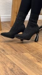 Guja 25K104 Kadın Taşlı Kalın Topuk Bot