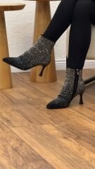 Guja 25K136 Kadın Taşlı İnce Topuk Abiye Bot