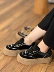 Guja 25Y330 Kadın Kalın Taban Kadife Spor Ayakkabı