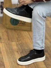 Luciano Bellini E3779 Croco Desen Lastik Bağcıklı Erkek Ayakkabı