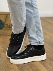 Luciano Bellini E3779 Croco Desen Lastik Bağcıklı Erkek Ayakkabı