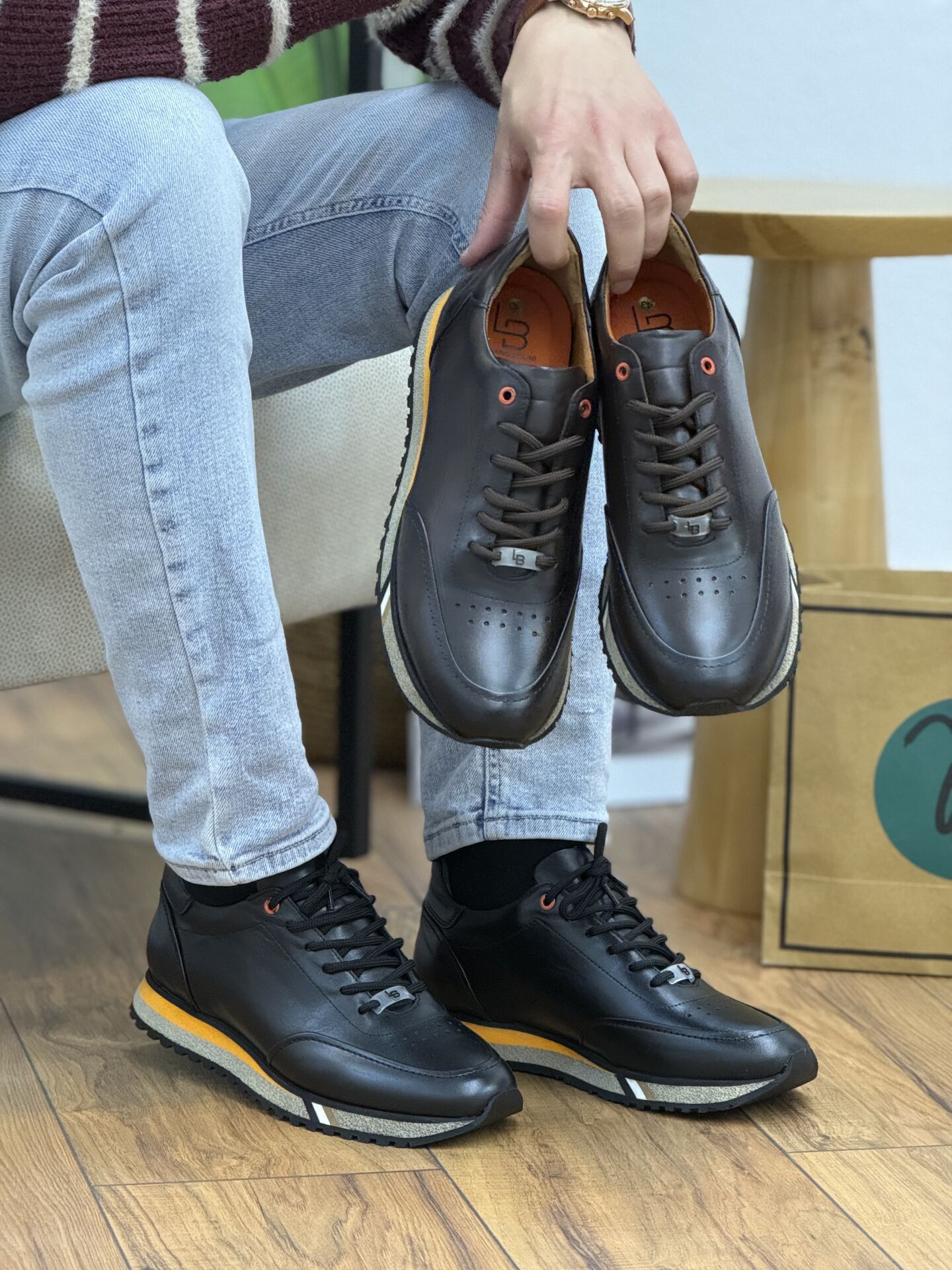 Luciano Bellini E8504 Hakiki Deri Bağcıklı Erkek Ayakkabı