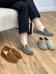 Floor 601 Kadın Hakiki Deri Ortopedik Düz Loafer Babet