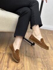 Floor 601 Kadın Hakiki Deri Ortopedik Düz Loafer Babet