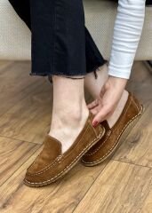 Floor 601 Kadın Hakiki Deri Ortopedik Düz Loafer Babet