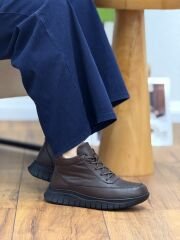 Missmamma 2600 Kadın Ortopedik Hakiki Deri Bağcıklı Bot