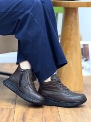 Missmamma 2600 Kadın Ortopedik Hakiki Deri Bağcıklı Bot