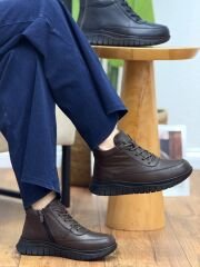 Missmamma 2600 Kadın Ortopedik Hakiki Deri Bağcıklı Bot