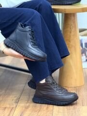 Missmamma 2600 Kadın Ortopedik Hakiki Deri Bağcıklı Bot