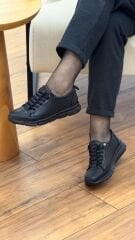 Fabbi 605 Kadın Deri Ortopedik Düz Lastik Bağcık Ayakkabı