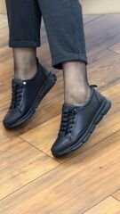 Fabbi 605 Kadın Deri Ortopedik Düz Lastik Bağcık Ayakkabı