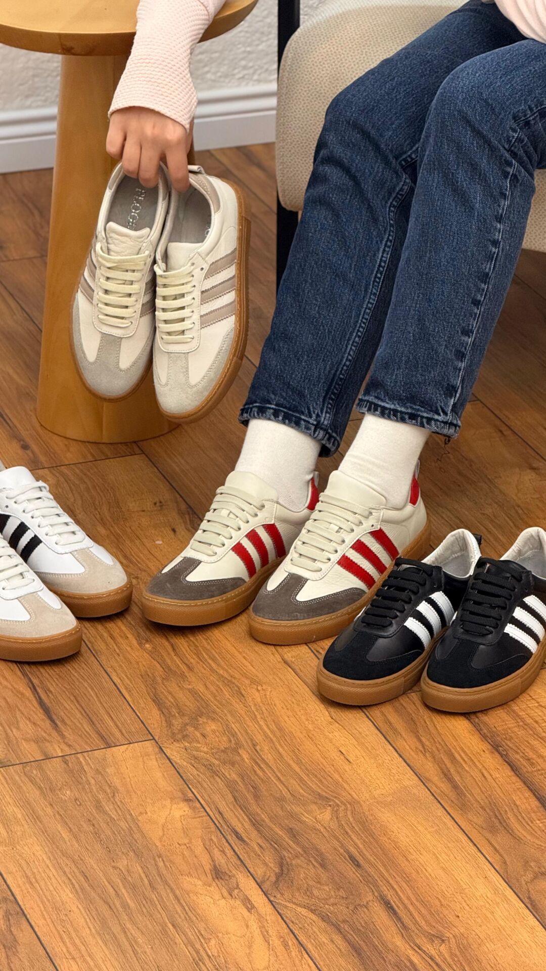 Floor 3020 Kadın Hakiki Deri 3 Çizgi Casual Ayakkabı