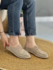 Floor 602 Kadın Deri Ortopedik Bağcıklı Loafer Babet