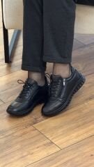 Evida 2933 Kadın Hakiki Deri Ortopedik Fermuar Detay Ayakkabı