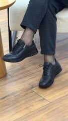 Evida 2933 Kadın Hakiki Deri Ortopedik Fermuar Detay Ayakkabı