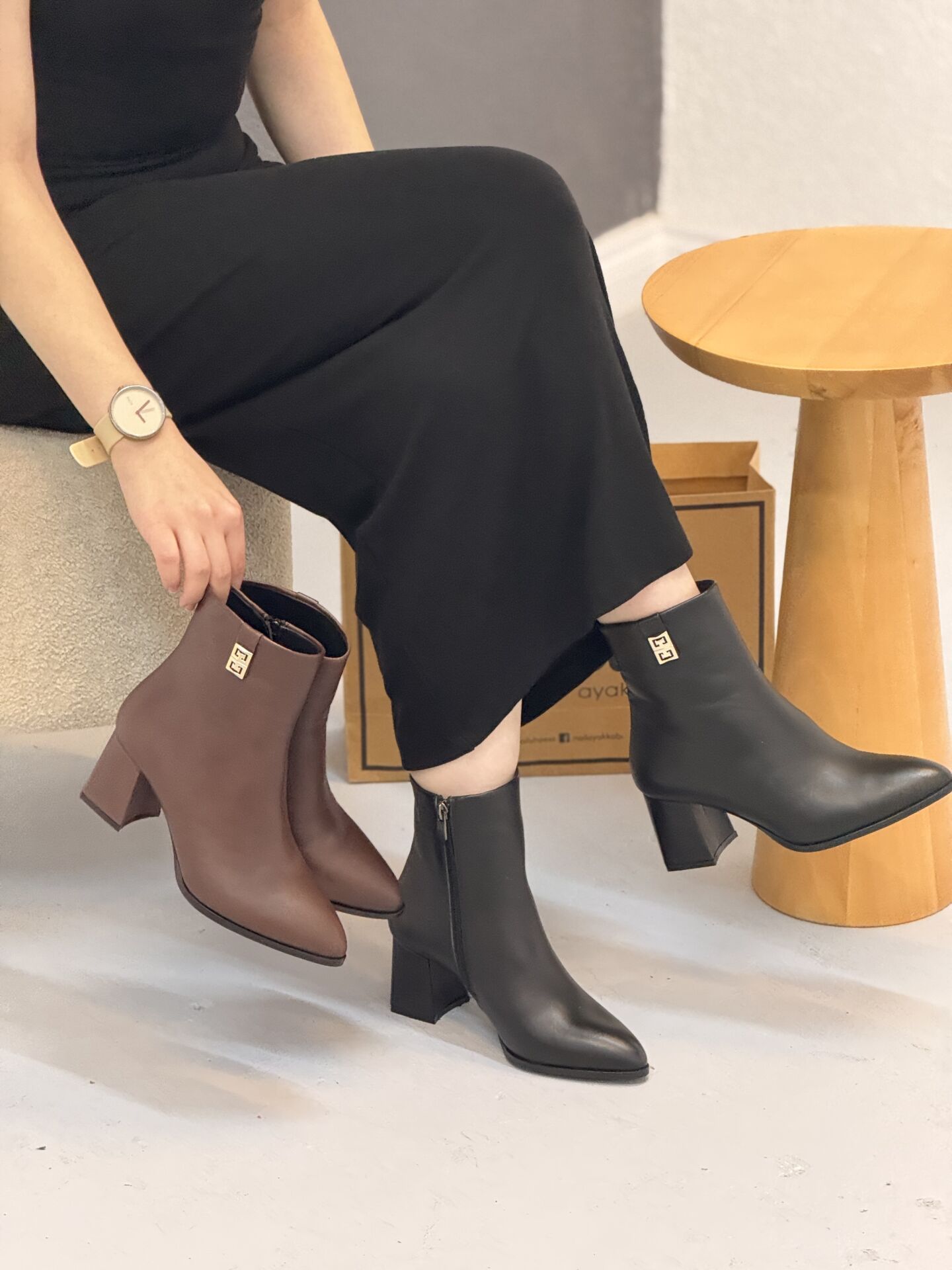 Rachel R317 Kadın Hakiki Deri Klasik Topuklu Bot