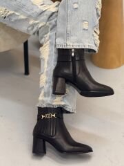 Rachel R321 Kadın Hakiki Deri Klasik Lastik Üzeri Toka Detay Bot