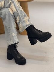 Rachel R8033 Kadın Hakiki Deri Yüksek Topuklu Bağcıklı Bot