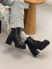 Rachel R8033 Kadın Hakiki Deri Yüksek Topuklu Bağcıklı Bot