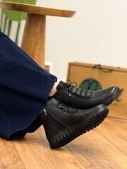 Evida 1391 Kadın Hakiki Deri Lastik Bağcıklı Bot