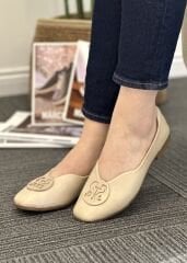 LuciBella 2189 Kadın Hakiki Deri TonyBurch Toka Babet