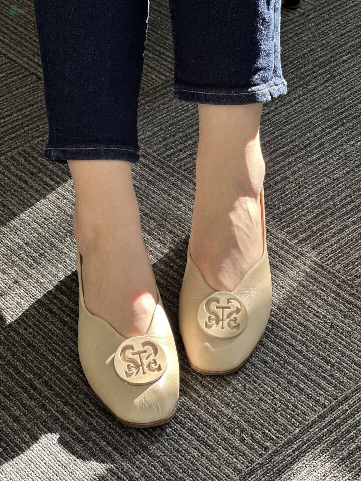 LuciBella 2189 Kadın Hakiki Deri TonyBurch Toka Babet