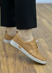 Rachel M036 Kadın Hakiki Deri Ortopedik Bağcıklı Zımbalı Ayakkabı