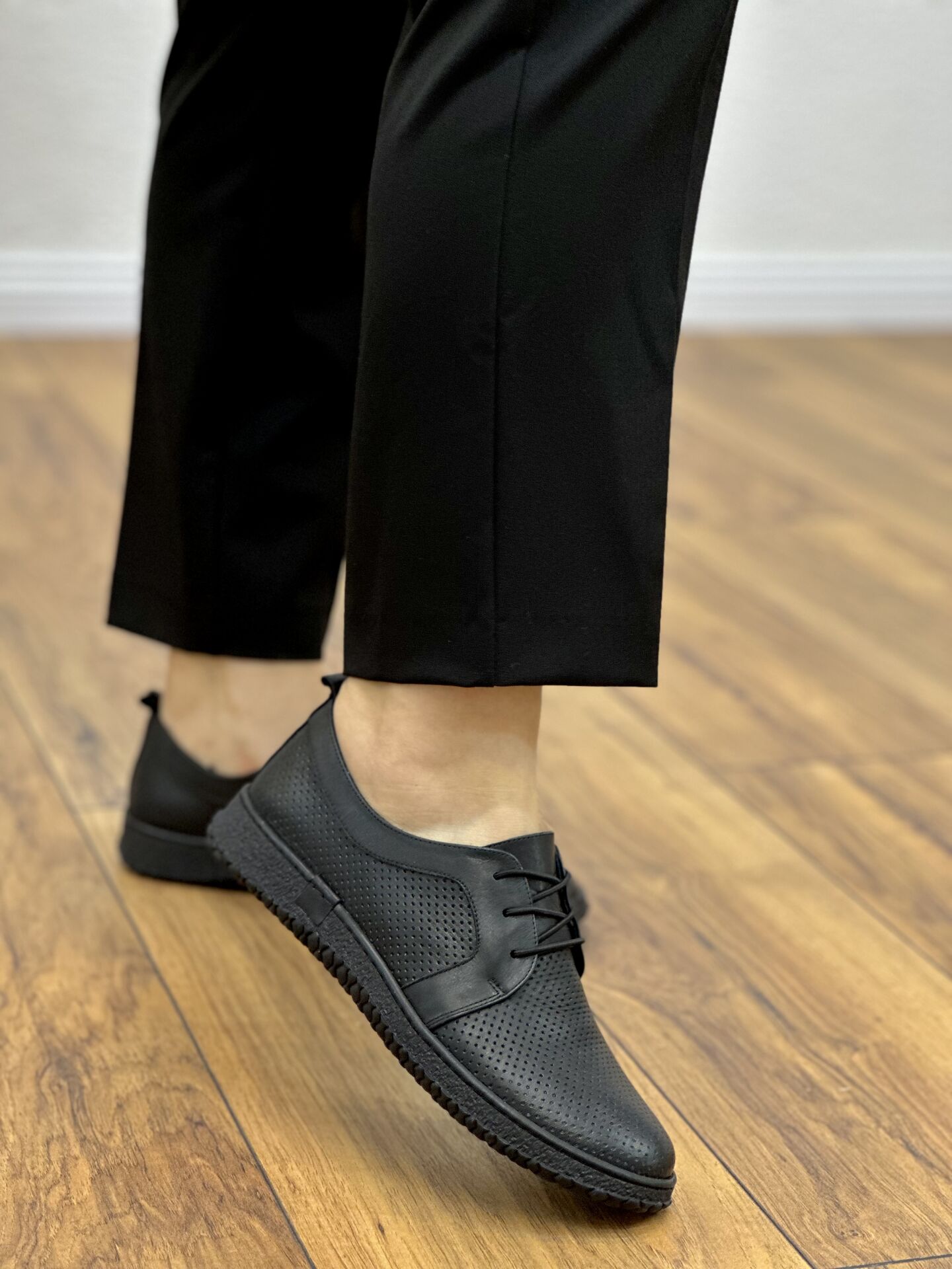 Rachel M036 Kadın Hakiki Deri Ortopedik Bağcıklı Zımbalı Ayakkabı