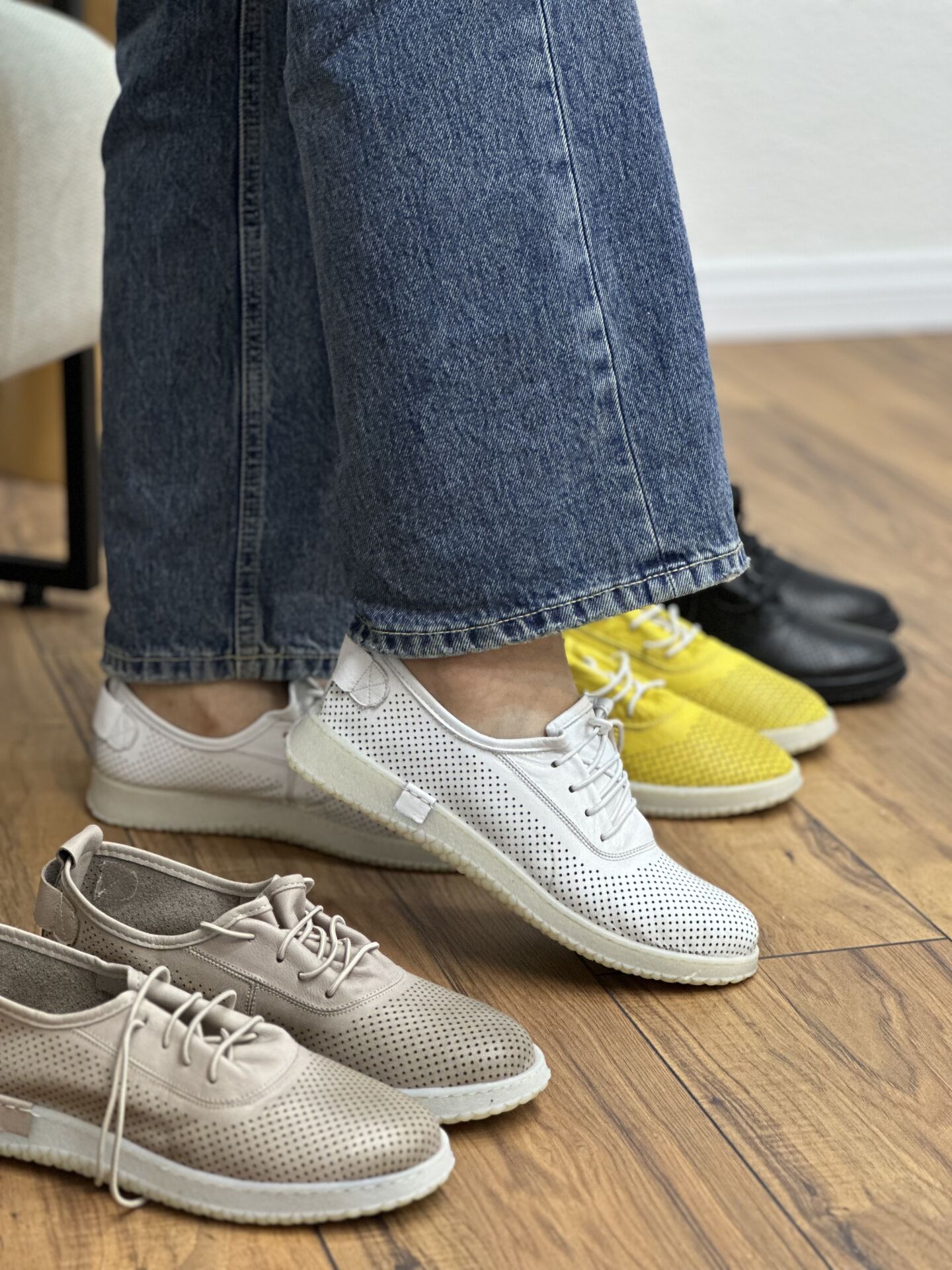 Rachel M039 Kadın Ortopedik Hakiki Deri Büzgülü Lastik Bağcık Ayakkabı