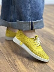 Rachel M039 Kadın Ortopedik Hakiki Deri Büzgülü Lastik Bağcık Ayakkabı