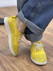 Rachel M039 Kadın Ortopedik Hakiki Deri Büzgülü Lastik Bağcık Ayakkabı