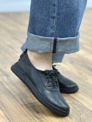 Rachel M039 Kadın Ortopedik Hakiki Deri Büzgülü Lastik Bağcık Ayakkabı