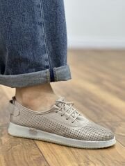 Rachel M039 Kadın Ortopedik Hakiki Deri Büzgülü Lastik Bağcık Ayakkabı