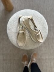 Rachel M2344 Kadın Ortopedik Hakiki Deri Süet Bağcıklı Oxford Ayakkabı