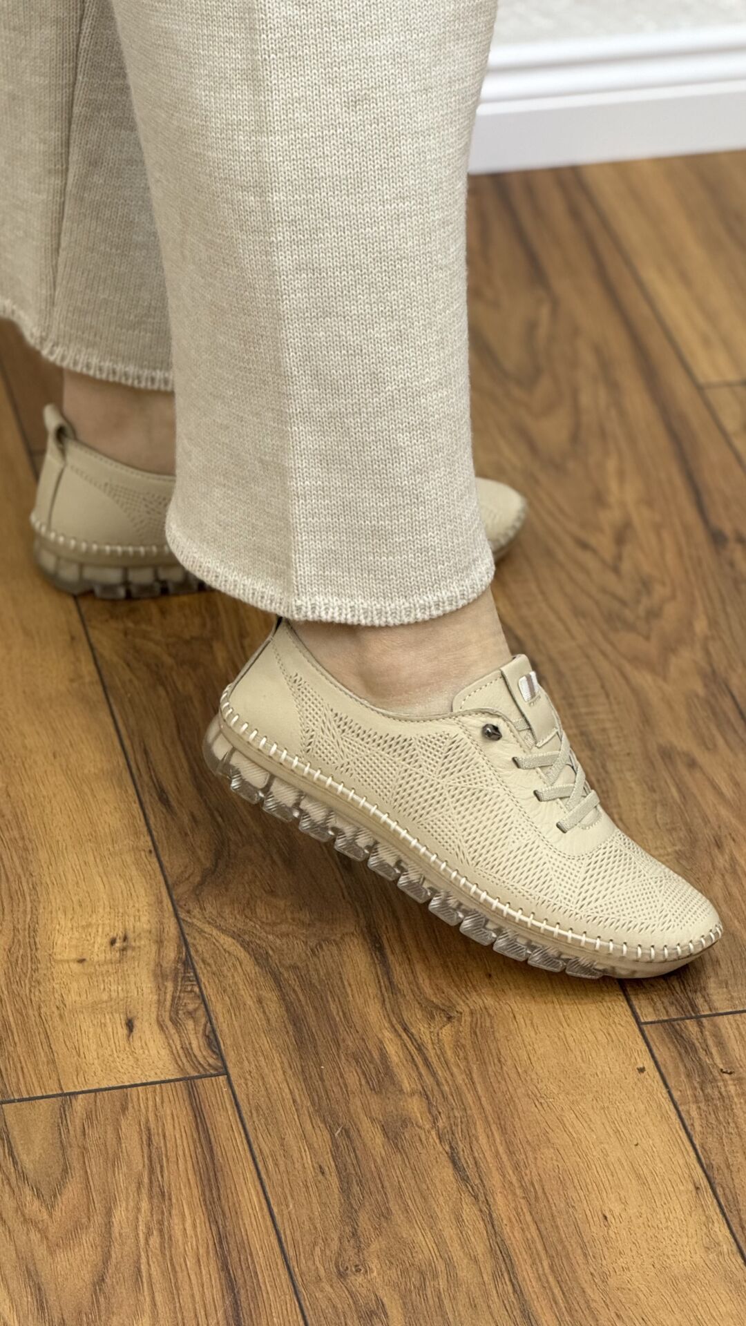 Rachel M1907 Nade Kadın Hakiki Deri Lastik Bağcık Jel Taban Ayakkabı