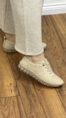 Rachel M1907 Nade Kadın Hakiki Deri Lastik Bağcık Jel Taban Ayakkabı