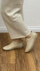 Rachel M1907 Nade Kadın Hakiki Deri Lastik Bağcık Jel Taban Ayakkabı