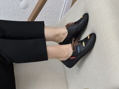 Rachel M4589 Kadın Hakiki Deri Ortopedik Desenli Jel Taban Ayakkabı