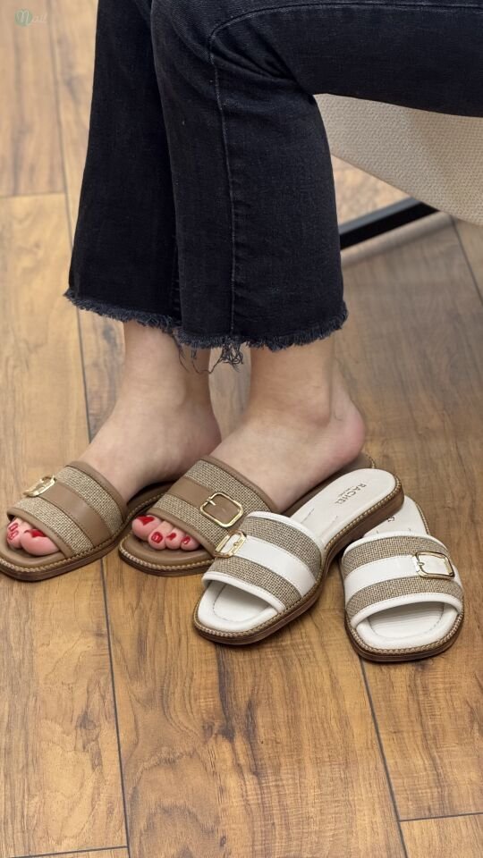 Rachel R1912 Kadın Hakiki Deri Hasır Detay Terlik