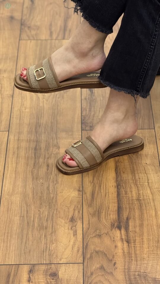 Rachel R1912 Kadın Hakiki Deri Hasır Detay Terlik