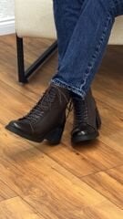 Rachel R1234 Kadın Hakiki Deri Bağcıklı Topuk Detay Bot