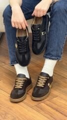 Rachel 7122 Kadın Hakiki Deri Altın Detay Ortopedik Spor Ayakkabı