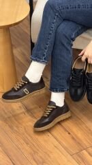 Rachel 7122 Kadın Hakiki Deri Altın Detay Ortopedik Spor Ayakkabı