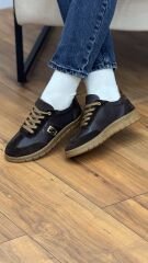 Rachel 7122 Kadın Hakiki Deri Altın Detay Ortopedik Spor Ayakkabı