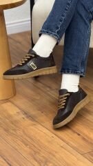 Rachel 7122 Kadın Hakiki Deri Altın Detay Ortopedik Spor Ayakkabı