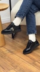 Rachel 7122 Kadın Hakiki Deri Altın Detay Ortopedik Spor Ayakkabı