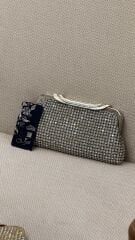 Guja C1284 Gümüş Abiye Taşlı Çanta