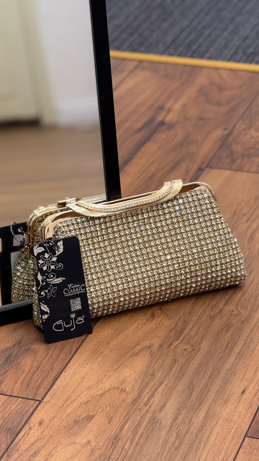 Guja C1284 Altın Abiye Taşlı Çanta