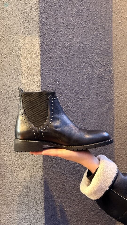 BURÇ 41489 Hakiki Deri Çift Lastik Bot